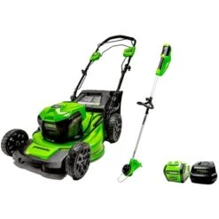 Greenworks Ensemble De Tondeuse à Gazon Autotractée 20 Po Et Taille-bordure 12 Po Greenwork De 40 V (batterie Et Chargeur Inclus), 4 Piè